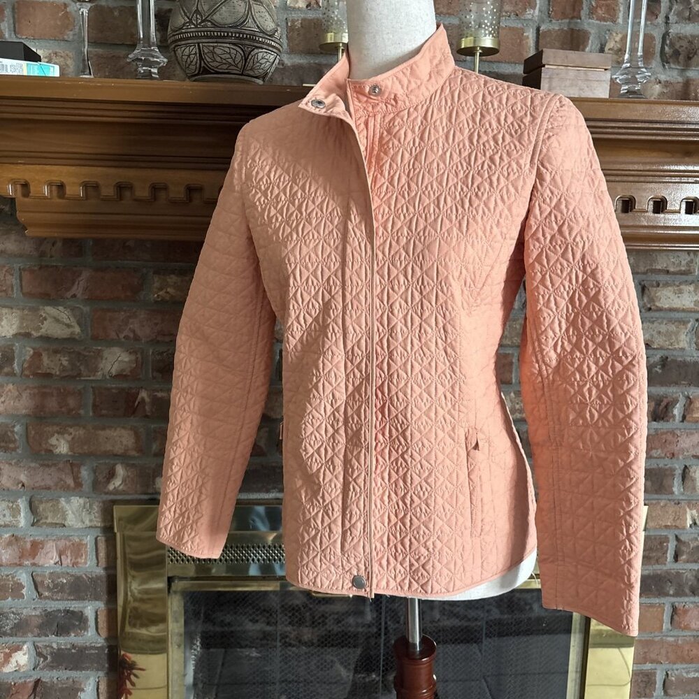Talbots Petite Thin Peach Spring Jacket Size 2 Petite Quilted - Picture 2 of 7
